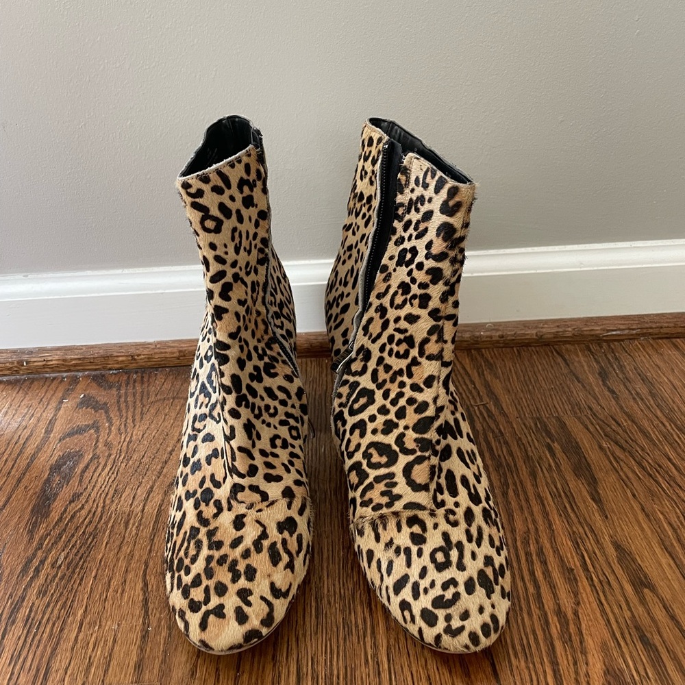 Leopard Print Booties Size 9.5 - image 1